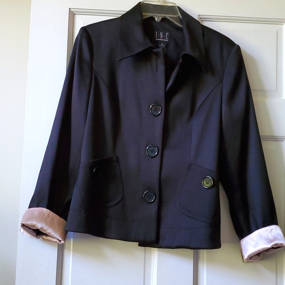 Black satin evening jacket